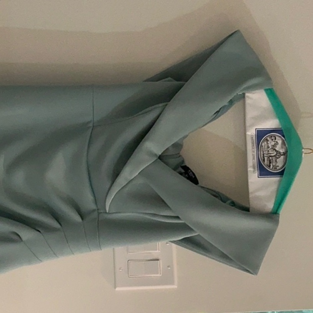 Aqua Off Shoulder Dress in Teal evening dress